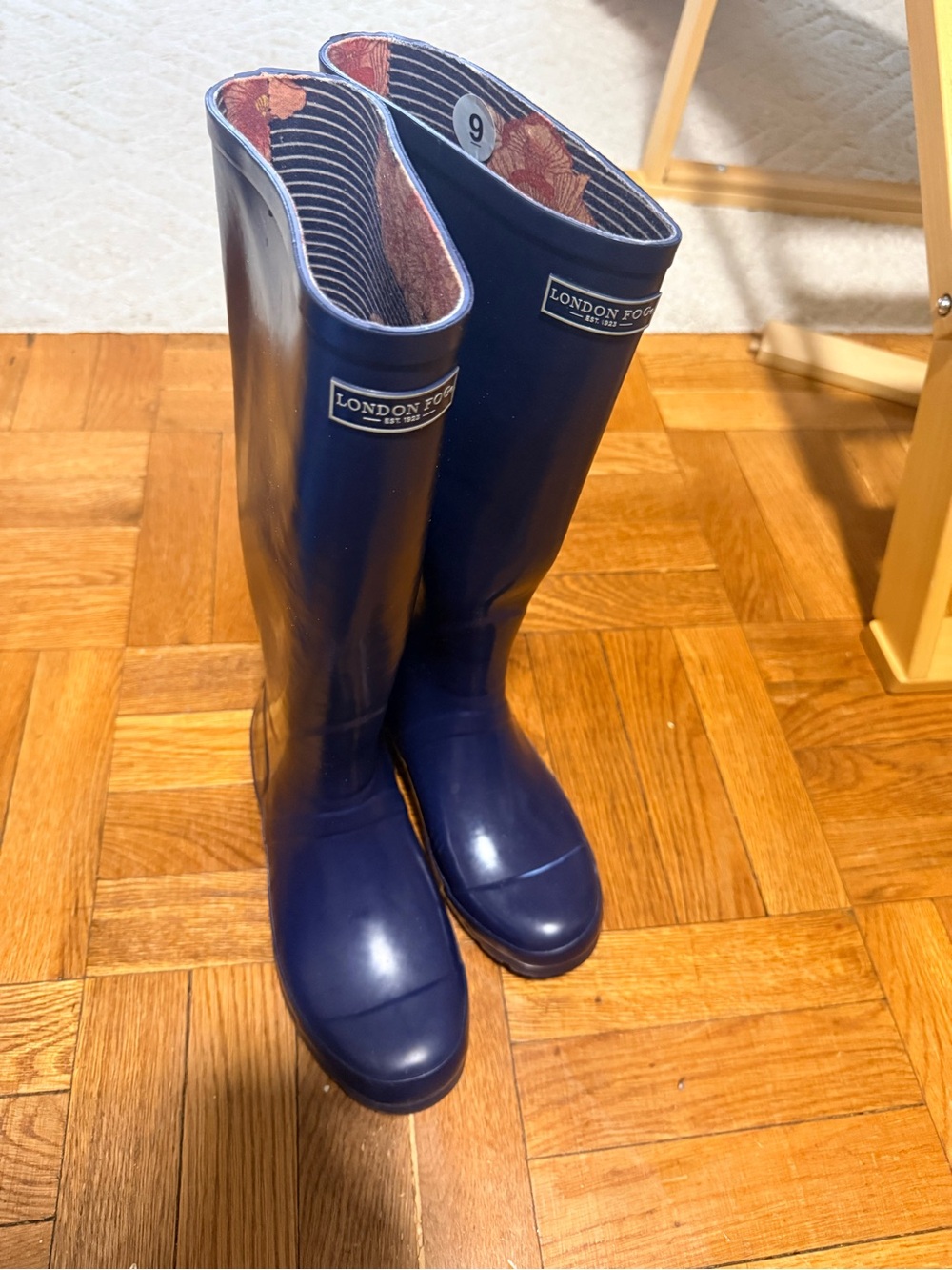 London Fog Deep Navy Tall Rain Boots